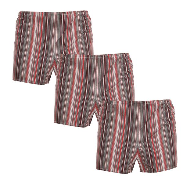 Foltýn 3PACK Classic men's boxer shorts Foltýn red stripes oversize