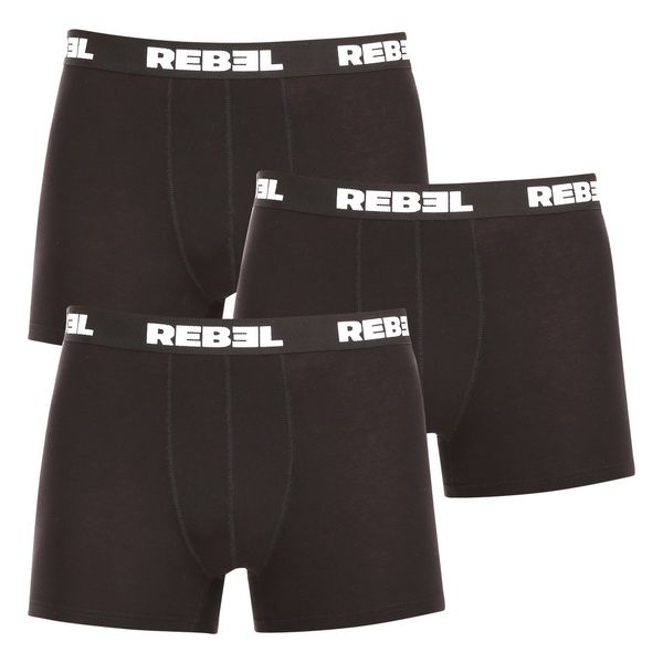 Nedeto 3PACK Men's Boxer Shorts Nedeto Rebel Black