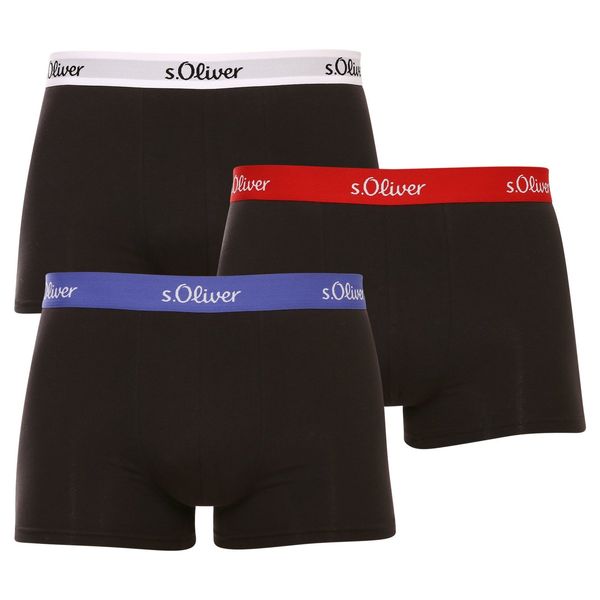 S Oliver 3PACK Men's Boxers S.Oliver black