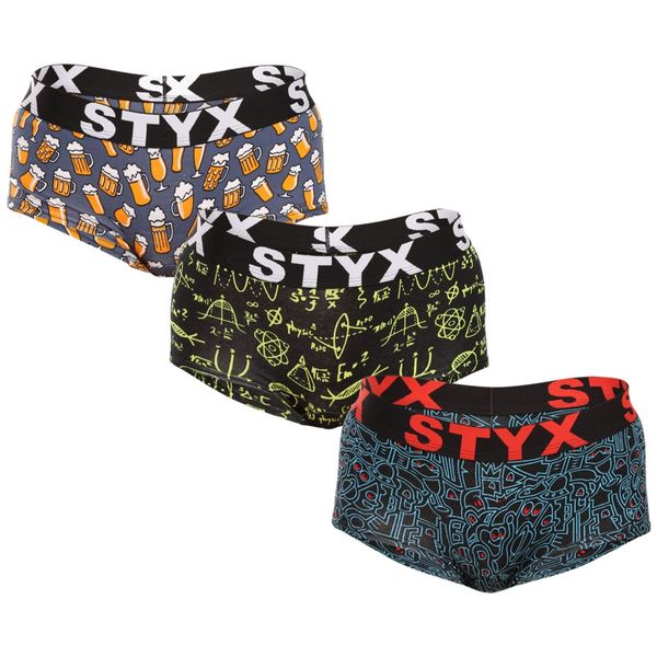 STYX 3PACK women's panties Styx art with leg loops multicolored