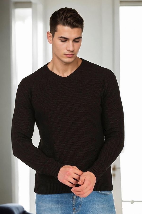 dewberry 41878 Dewberry V Neck Mens Sweater-BLACK