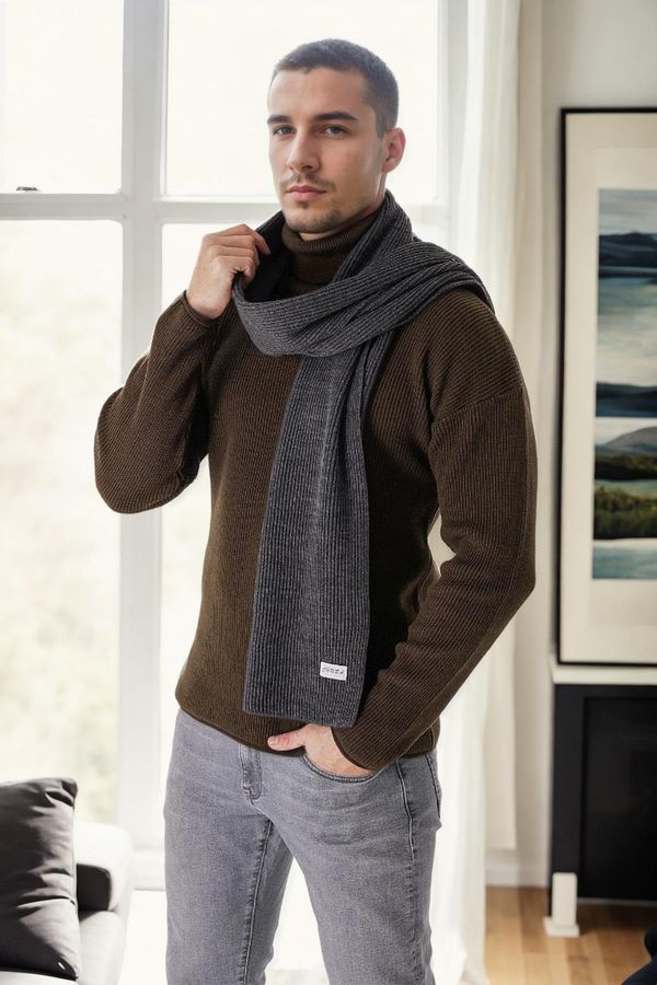 dewberry 49766 Dewberry Knitted Mens Scarf-ANTHRACITE