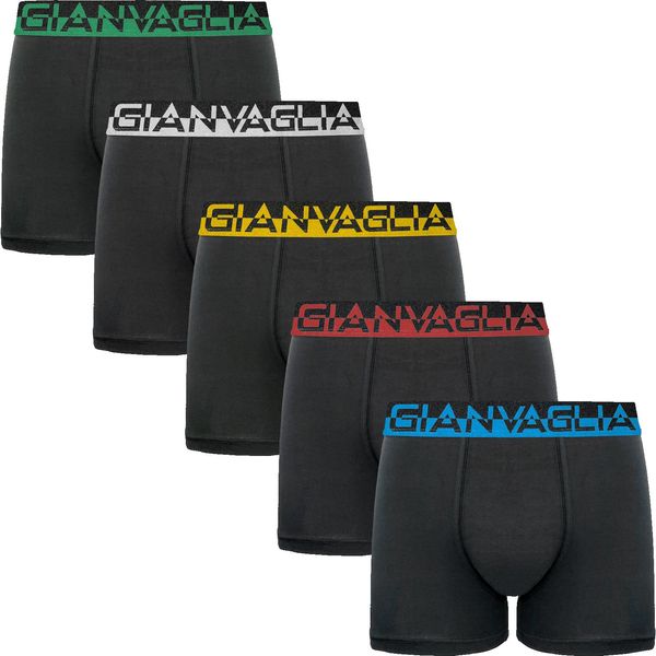 Gianvaglia 5PACK Men's Boxer Shorts Gianvaglia Black