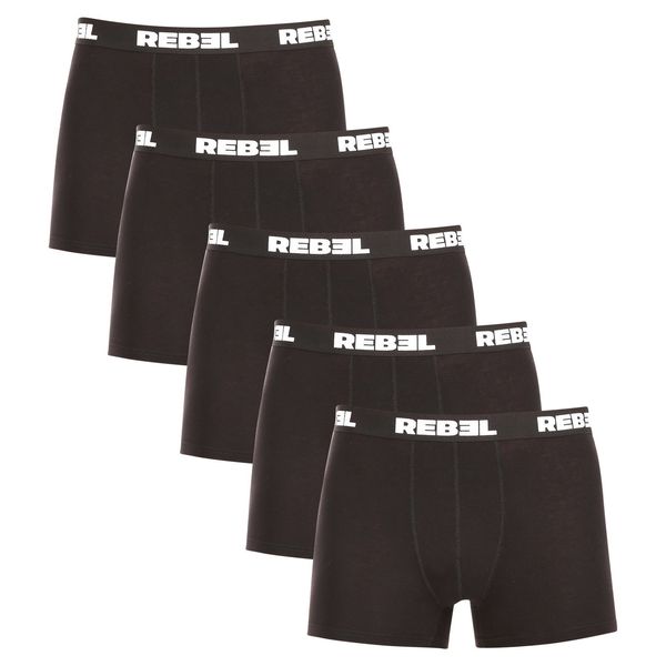 Nedeto 5PACK Men's Boxer Shorts Nedeto Rebel Black