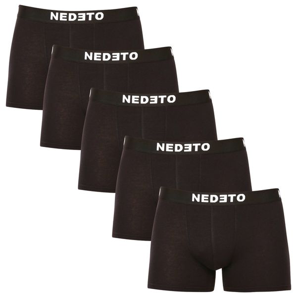 Nedeto 5PACK men's boxers Nedeto black