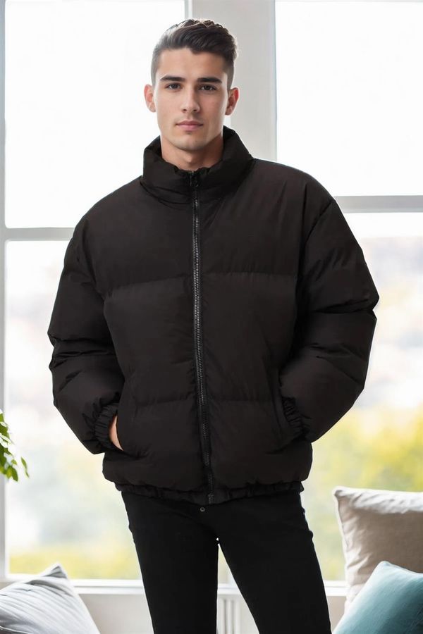 dewberry 66766 Dewberry Oversize Mens Padding Jacket-BLACK