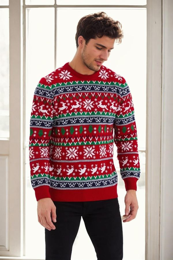 dewberry 82363 Dewberry Christmas Mens Sweater-RED-1