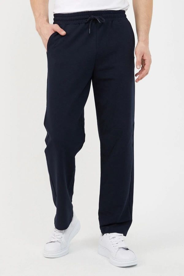 dewberry 82904 Dewberry Straight Leg Relaxed Cut Mens Sweatpant-NAVY