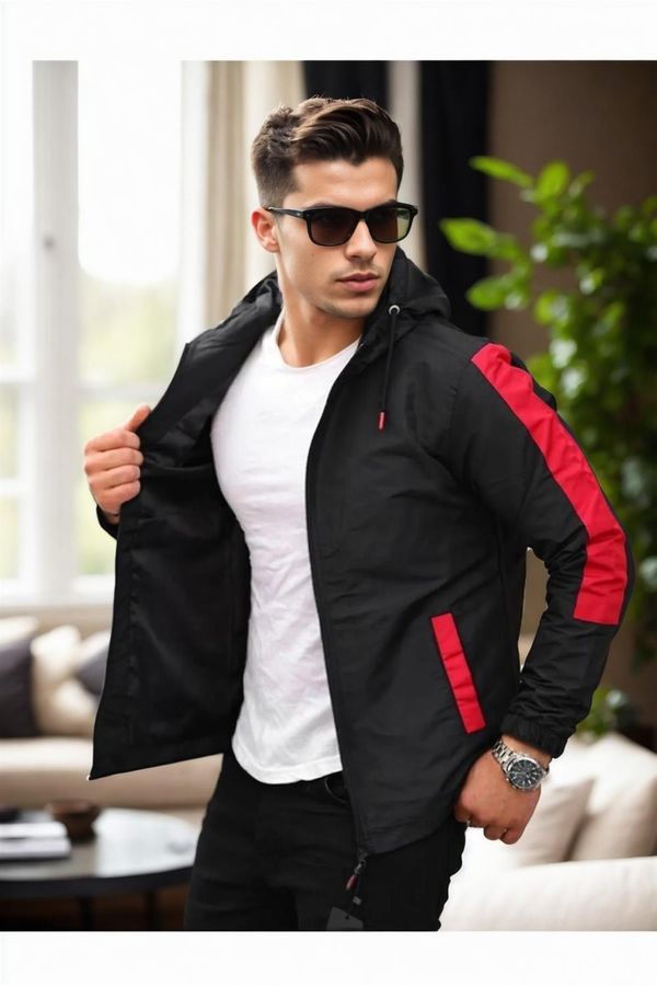 dewberry 84690 Dewberry Seasonal Mens Jacket-BLACK-RED