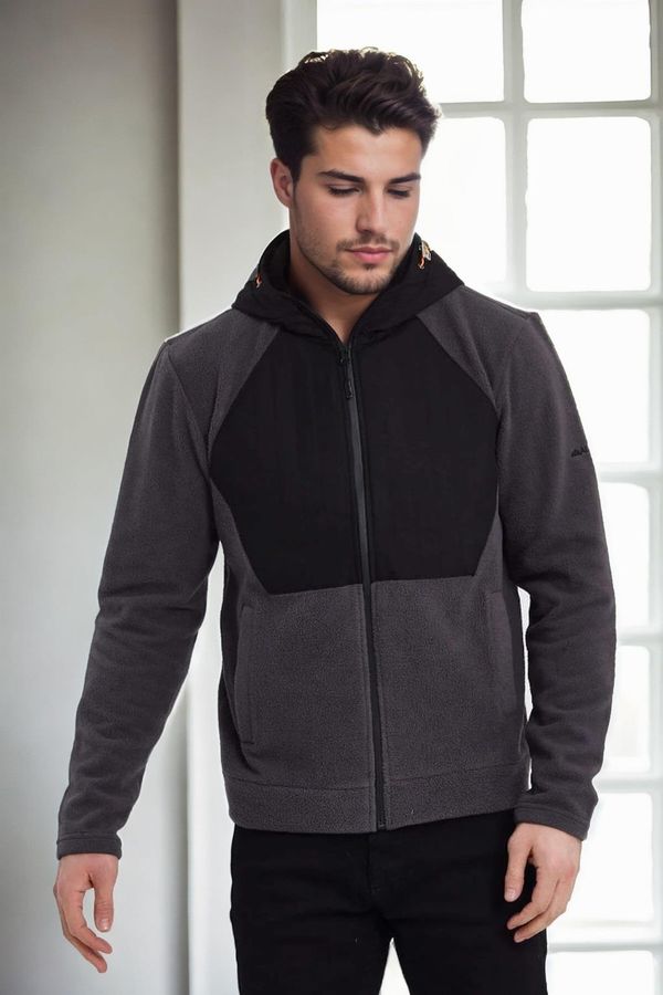 dewberry 86616 Dewberry Zippered Mens Hoodie-BLACK