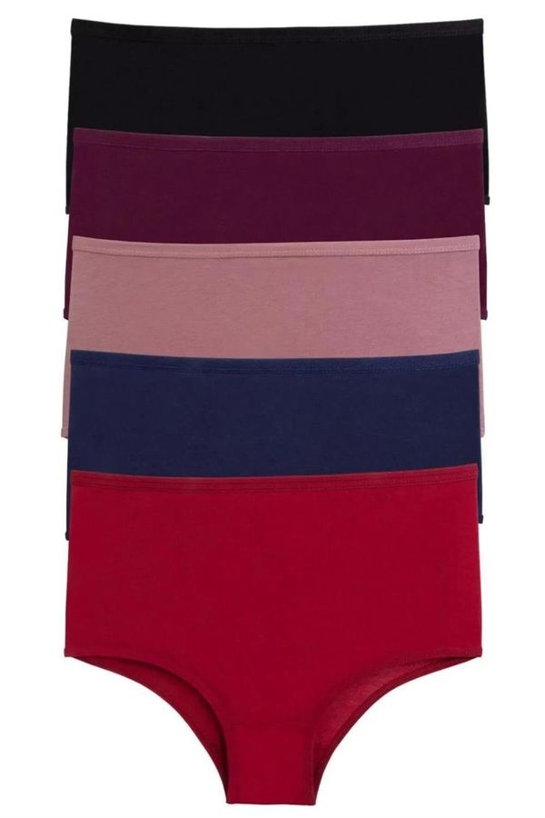 dewberry 98545 Dewberry Women Panties High Waist Pack of 5-BLACK-NAVY-BURGUNDY