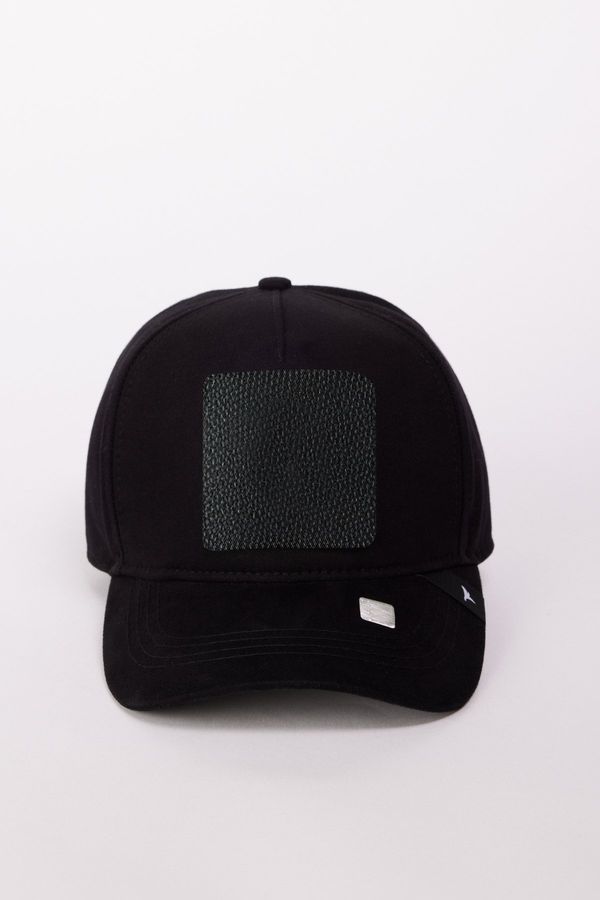 AC&Co / Altınyıldız Classics AC&Co / Altınyıldız Classics Men's Black 100% Cotton Hat with Replaceable Stickers