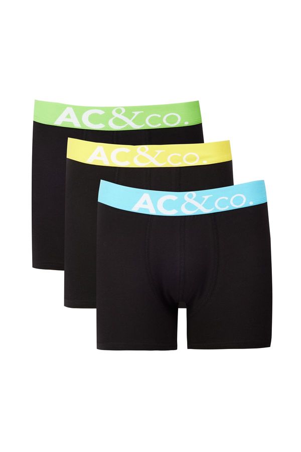 AC&Co / Altınyıldız Classics AC&Co / Altınyıldız Classics Men's Black Cotton Flexible 3-Pack Boxer
