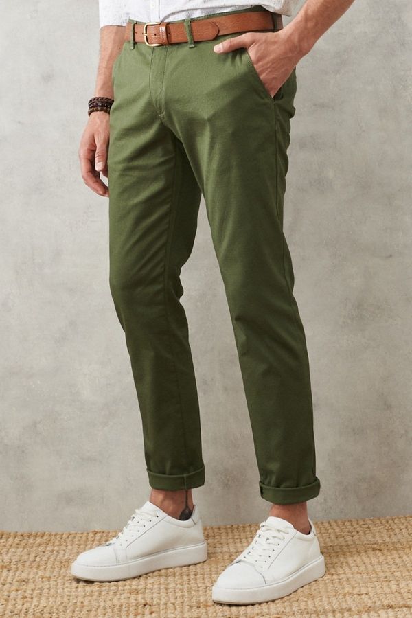 AC&Co / Altınyıldız Classics AC&Co / Altınyıldız Classics Men's Khaki Slim Fit Slim Fit Fitted Chino Pants with Side Pockets.