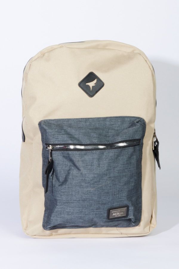 AC&Co / Altınyıldız Classics AC&Co / Altınyıldız Classics Men's Mink-anthracite Logo Sports School-Backpack with Laptop Compartment