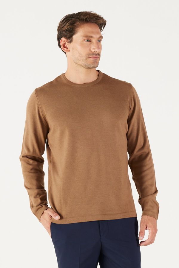 AC&Co / Altınyıldız Classics AC&Co / Altınyıldız Classics Men's Mink Standard Fit Normal Fit Warm Crew Neck Knitwear Sweater