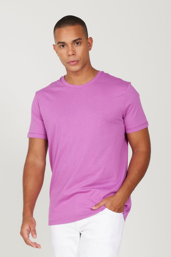 AC&Co / Altınyıldız Classics AC&Co / Altınyıldız Classics Men's Purple Slim Fit Slim Fit 100% Cotton Crew Neck T-Shirt