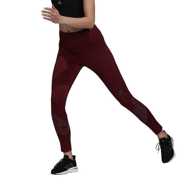 Adidas adidas Women's Leggings Own The Run Radically Reflective 7/8 Tights Shadow Red