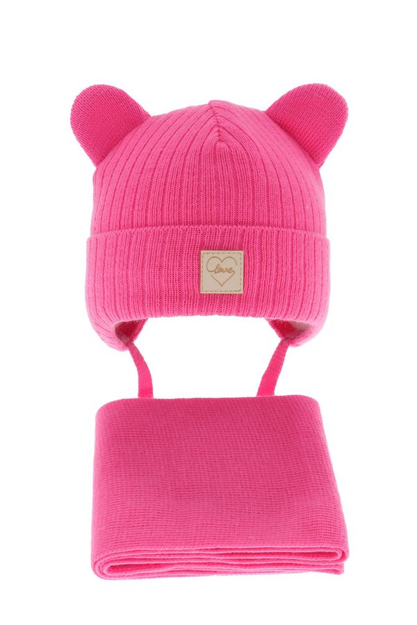 AGBO AGBO Girl's winter set: hat and scarf in pink Antola