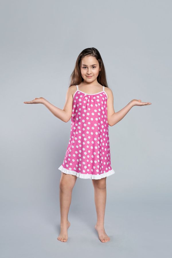 Italian Fashion Alka shirt for girls with narrow straps - pink print