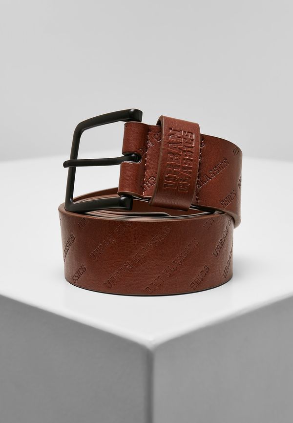 Urban Classics Allover logo strap cognac brown