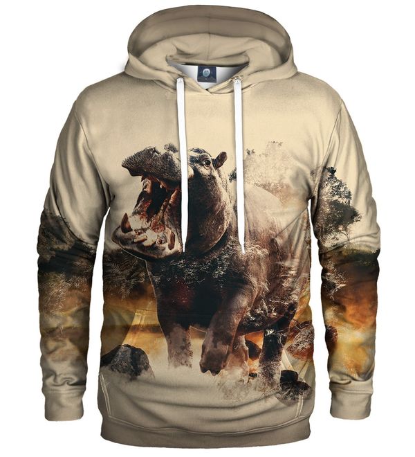 Aloha From Deer Aloha From Deer Unisex's Powerful Hippo Hoodie H-K AFD1037