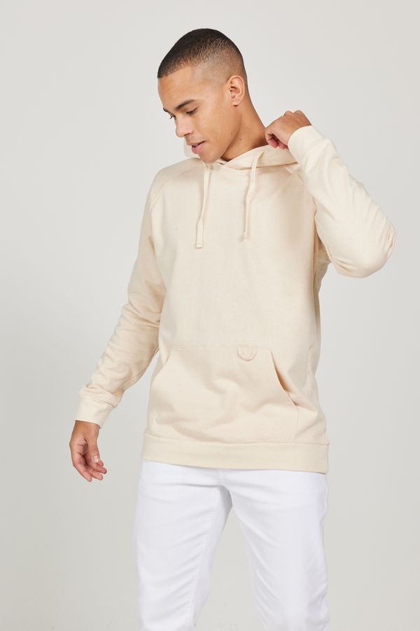 ALTINYILDIZ CLASSICS ALTINYILDIZ CLASSICS Men's Beige 100% Cotton Standard Fit Regular Fit Hooded Long Sleeve Sweatshirt