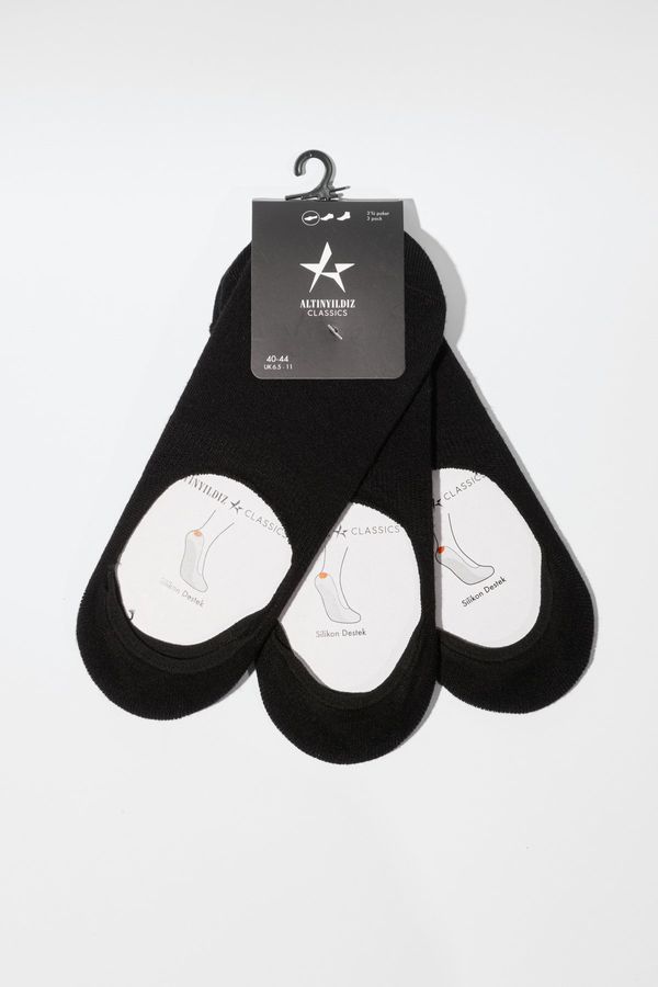 ALTINYILDIZ CLASSICS ALTINYILDIZ CLASSICS Men's Black 3-Pack Silicone Heel Supported Ballet Socks