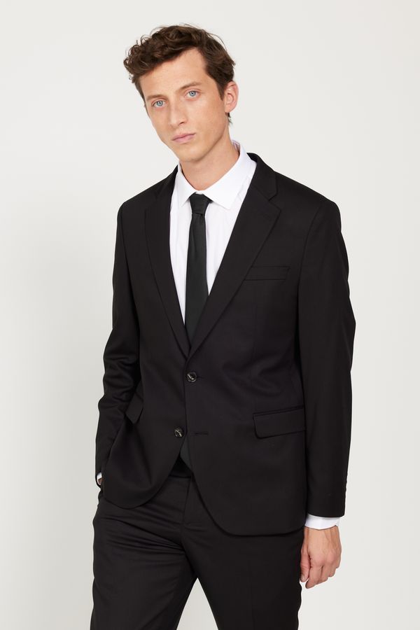 ALTINYILDIZ CLASSICS ALTINYILDIZ CLASSICS Men's Black Regular Fit Relaxed Cut Mono Collar Suit