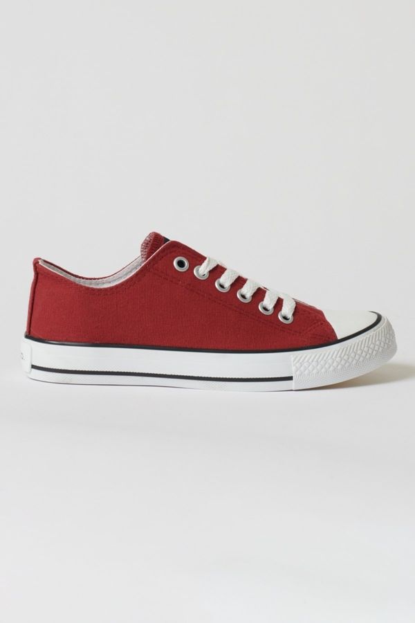 ALTINYILDIZ CLASSICS ALTINYILDIZ CLASSICS Men's Claret Red Casual Canvas Sneakers.