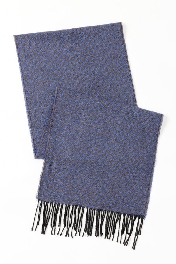 ALTINYILDIZ CLASSICS ALTINYILDIZ CLASSICS Men's Navy Blue-brown Patterned Scarf