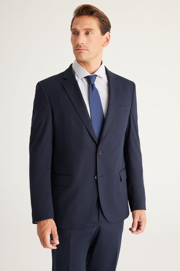 ALTINYILDIZ CLASSICS ALTINYILDIZ CLASSICS Men's Navy Blue Regular Fit Comfortable Cut Mono Collar Suit