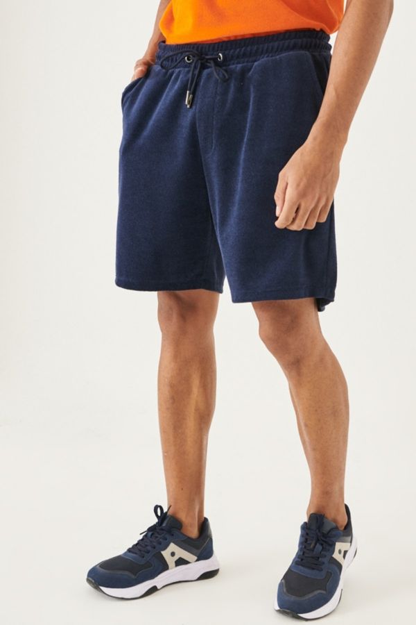 ALTINYILDIZ CLASSICS ALTINYILDIZ CLASSICS Men's Navy Blue Standard Fit Regular Fit Towel Shorts