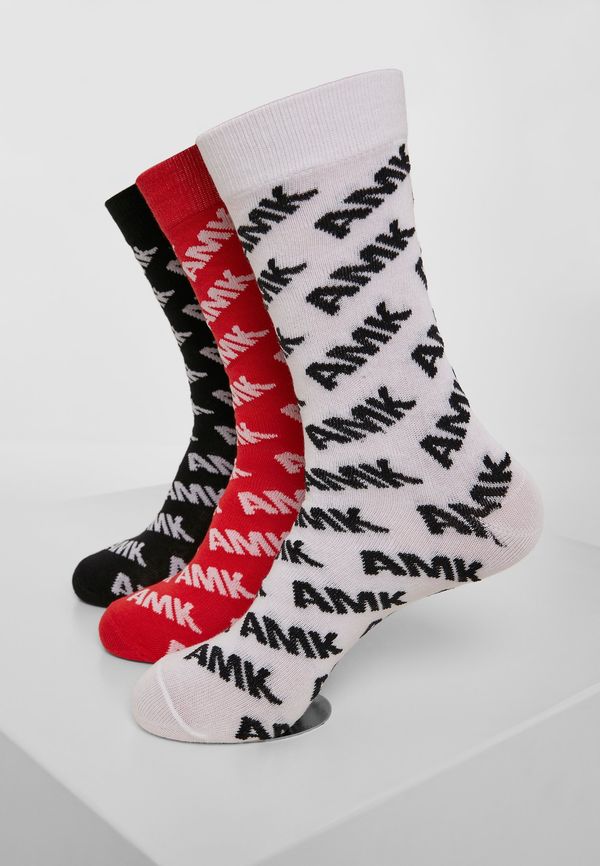 MT Accessoires AMK Allover Socks 3-Pack Black/Red/White