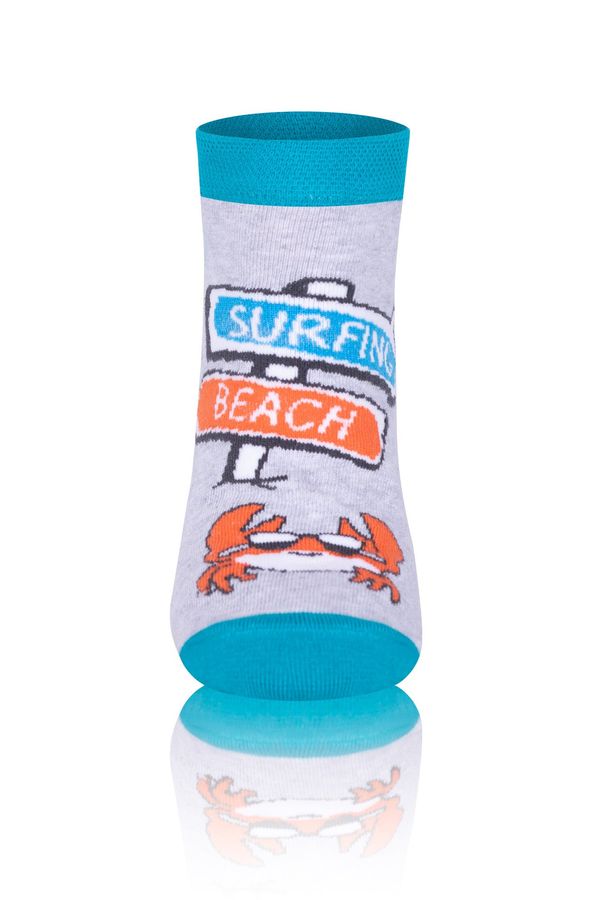 Italian Fashion Ankle socks KRAB - turquoise/orange/light melange