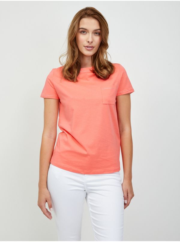 Orsay Apricot basic T-shirt with pocket ORSAY - Women