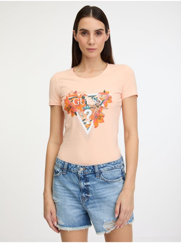 Guess Apricot women's T-shirt Guess Tropical Triangle - Women