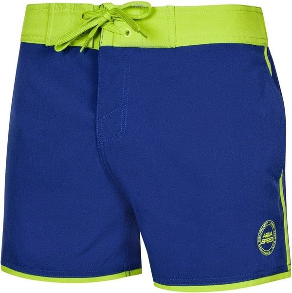 AQUA SPEED AQUA SPEED Man's Swimming Shorts Axel Navy Blue/Green Pattern 23