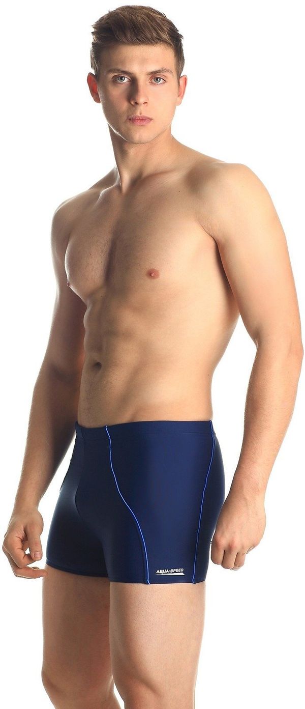 AQUA SPEED AQUA SPEED Man's Swimming Shorts Harry Navy Blue/Blue Pattern 49