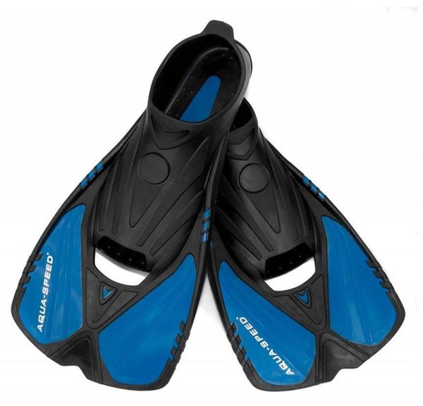 AQUA SPEED AQUA SPEED Unisex's Snorkel Flippers Action Navy Blue Pattern 11