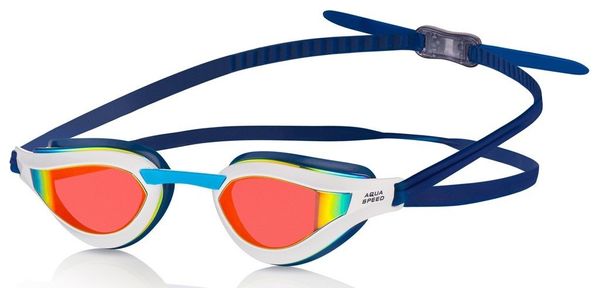 AQUA SPEED AQUA SPEED Unisex's Swimming Goggles Rapid Mirror White/Navy Blue Pattern 51