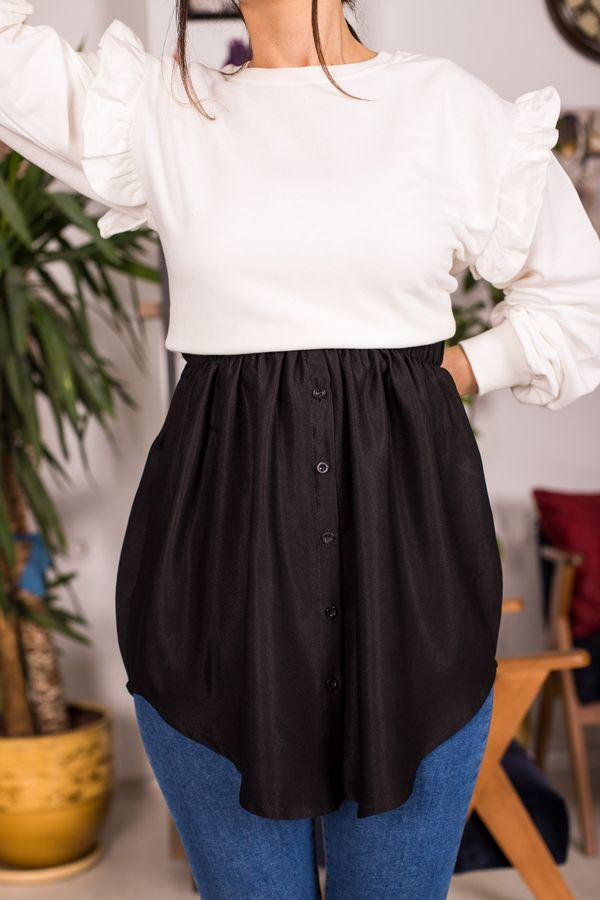 armonika armonika Women's Black Elastic Waist Shirt Skirt