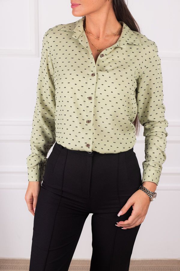 armonika armonika Women's Green Patterned Long Sleeve Shirt