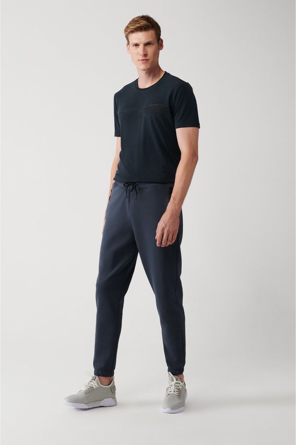 Avva Avva Anthracite Sweatpants Flexible Soft Texture Interlock Fabric Elastic Leg Unisex Regular Fit