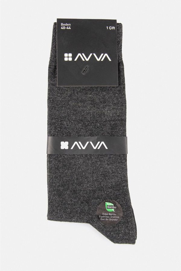 Avva Avva Men's Anthracite Plain Bamboo Socks