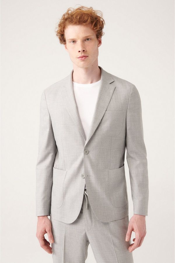 Avva Avva Men's Gray Unlined Double Slit Jacket