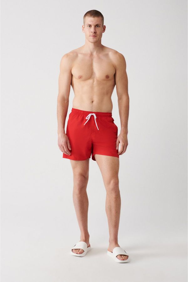 Avva Avva Red Quick Dry Printed Standard Size Comfort Fit Swimsuit Sea Shorts