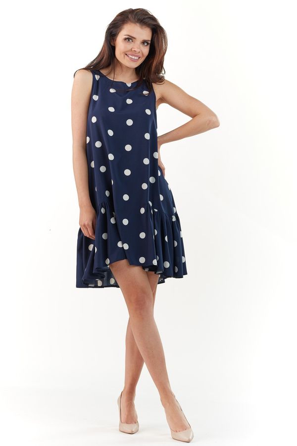 Awama Awama Woman's Dress A229 Navy Blue