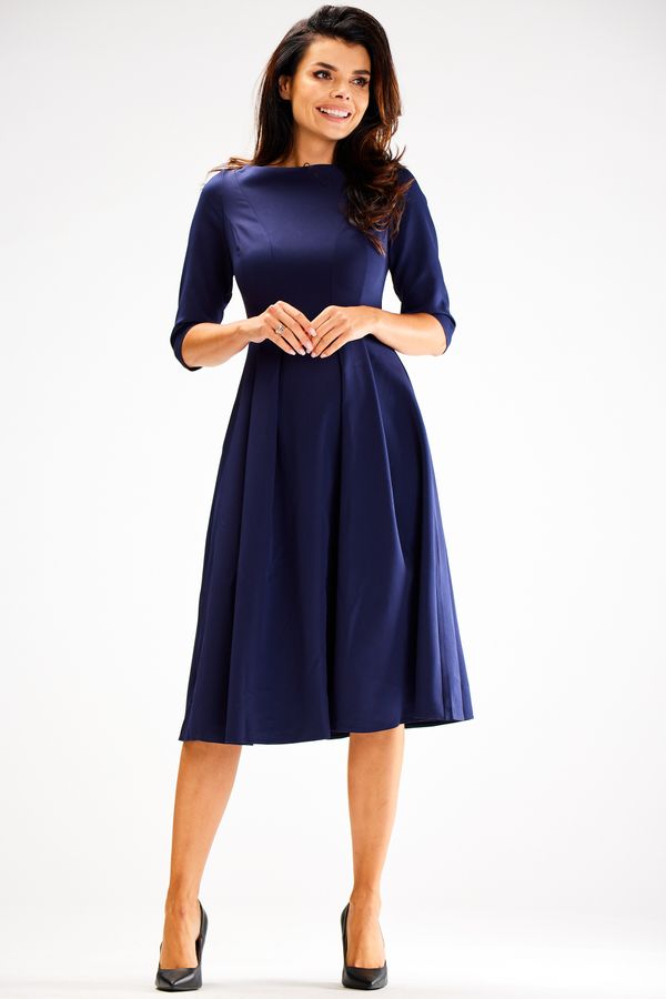 Awama Awama Woman's Dress A620 Navy Blue