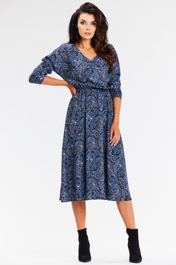 Awama Awama Woman's Dress A666 Navy Blue